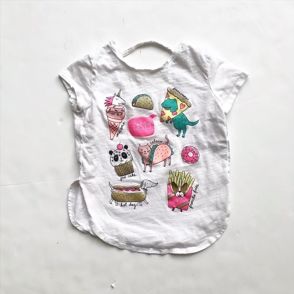 Carters kids food/animal print shirt VGUC 6Y